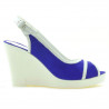 Sandales femme 5000 indigo velours+blanc