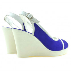 Sandales femme 5000 indigo velours+blanc