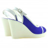 Sandales femme 5000 indigo velours+blanc