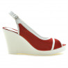 Sandales femme 5000 rouge velours+blanc