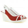Sandales femme 5000 rouge velours+blanc