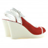 Sandales femme 5000 rouge velours+blanc