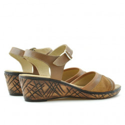 Sandales femme 5005p marron ciré perforé