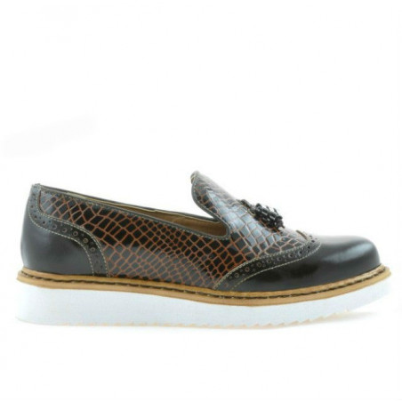 Chaussures casual femme 659 laque café combiné