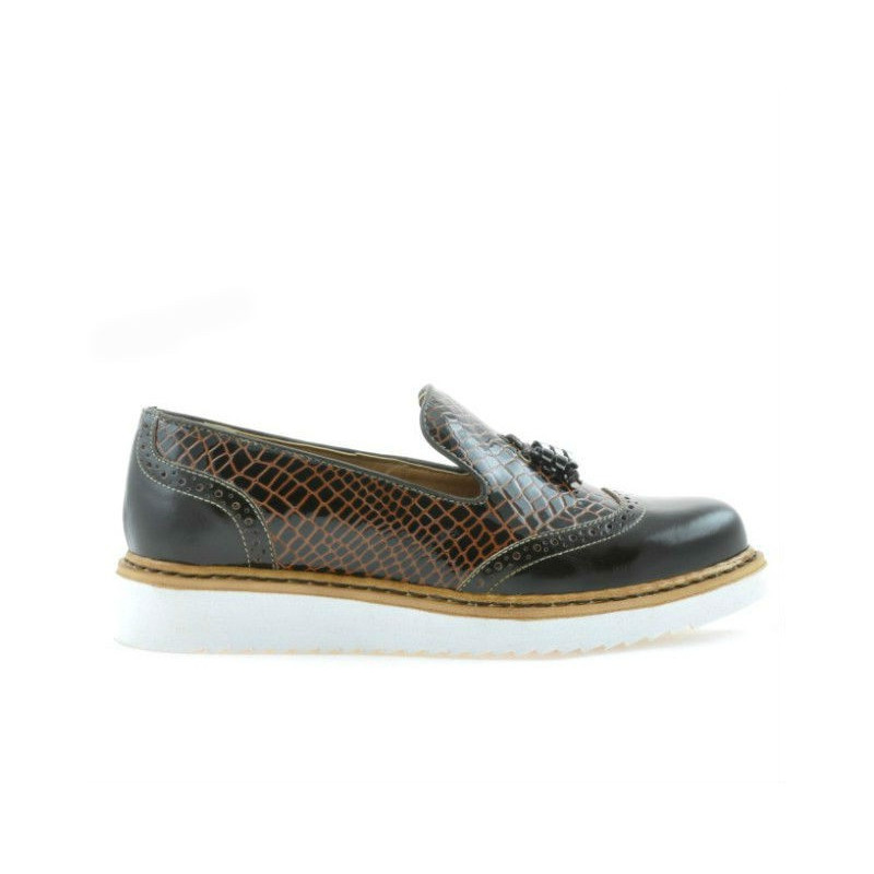 Chaussures casual femme 659 laque café combiné