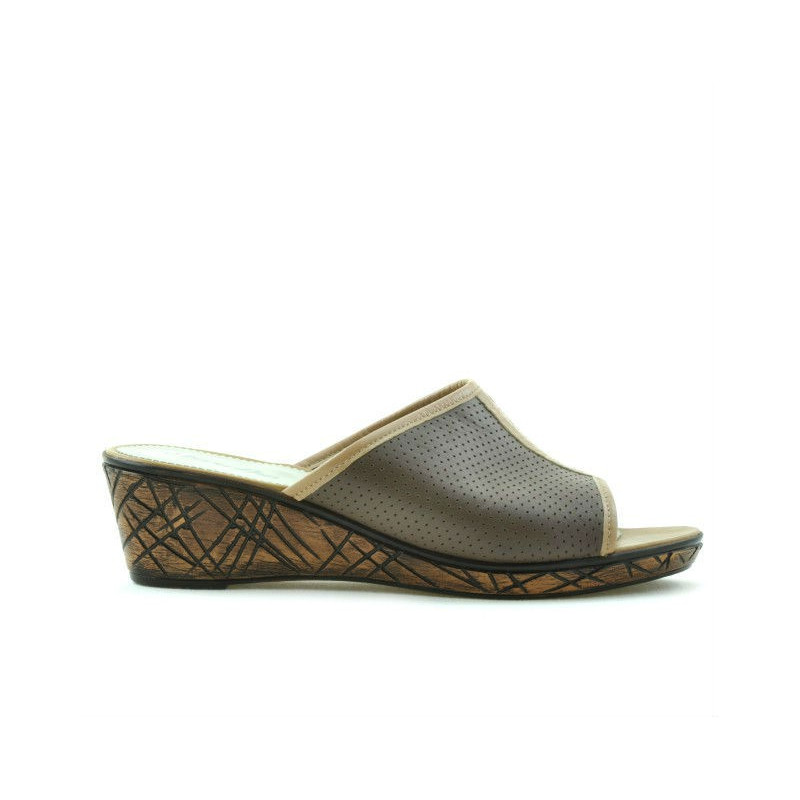 Sandales femme 5004m p cappuccino combiné perforé