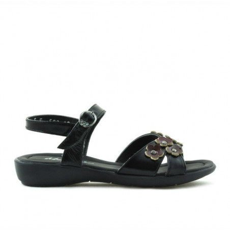 Sandales enfants 523 verni noir+bordeaux