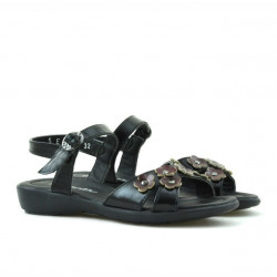 Sandales enfants 523 verni noir+bordeaux