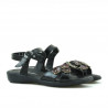 Sandales enfants 523 verni noir+bordeaux