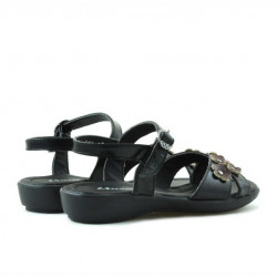 Sandales enfants 523 verni noir+bordeaux