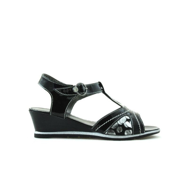 Sandales enfants 533 vernis noir combiné