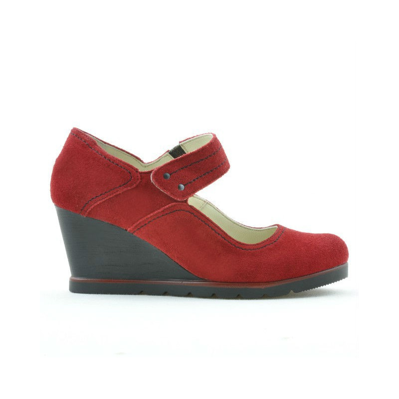 Chaussures décontractées femme 199 velours rouge
