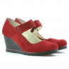 Chaussures décontractées femme 199 velours rouge
