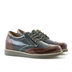 Chaussures enfants 154 vernis bordeaux combiné