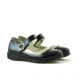 Chaussures enfants petits 19c vernis noir+beige
