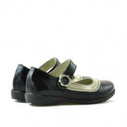 Chaussures enfants petits 19c vernis noir+beige