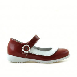 Chaussures enfants petits 19c vernis rouge+blanc