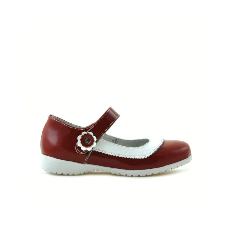 Chaussures enfants petits 19c vernis rouge+blanc