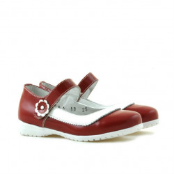 Chaussures enfants petits 19c vernis rouge+blanc