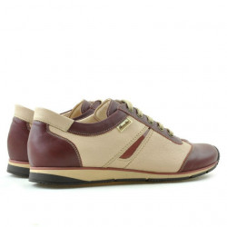 Baskets femme 196 bordeaux+beige