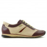 Baskets femme 196 bordeaux+beige