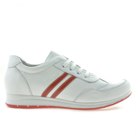 Baskets femme 641 blanc+rouge