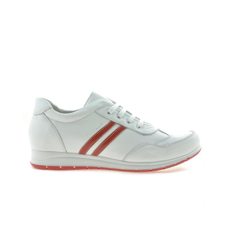Baskets femme 641 blanc+rouge