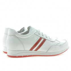 Baskets femme 641 blanc+rouge