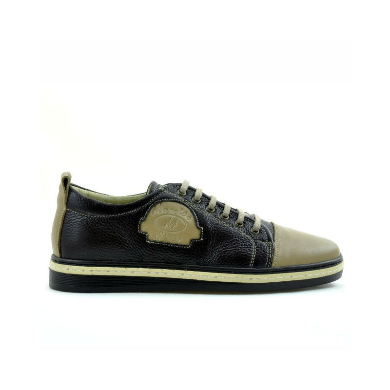Baskets adolescents 392 sable+café