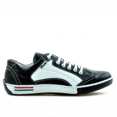 Baskets adolescents 307 noir+blanc
