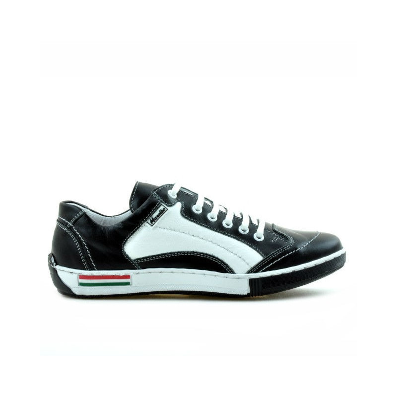 Baskets adolescents 307 noir+blanc