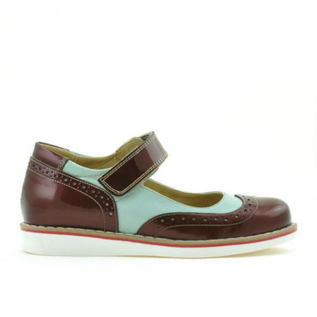 Chaussures enfants 153 vernis bordeaux combiné