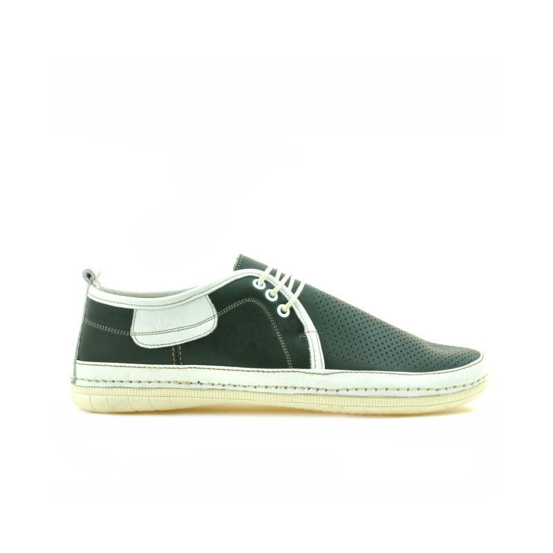 Mocassins homme 865 vert+beige