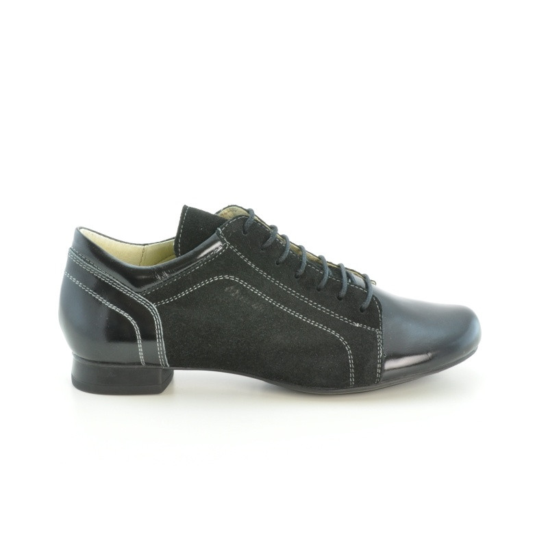 Chaussures décontractées femme 645 vernis noir combiné