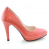 Chaussures élégantes femme 1233 vernis rouge corail