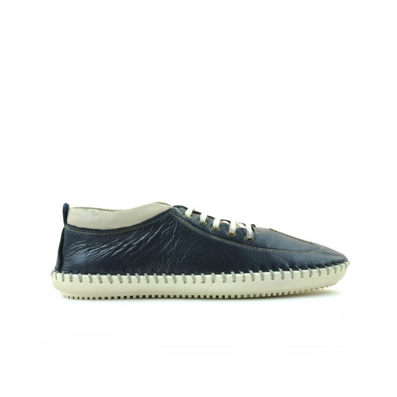 Mocassins hommes 864 indigo+beige