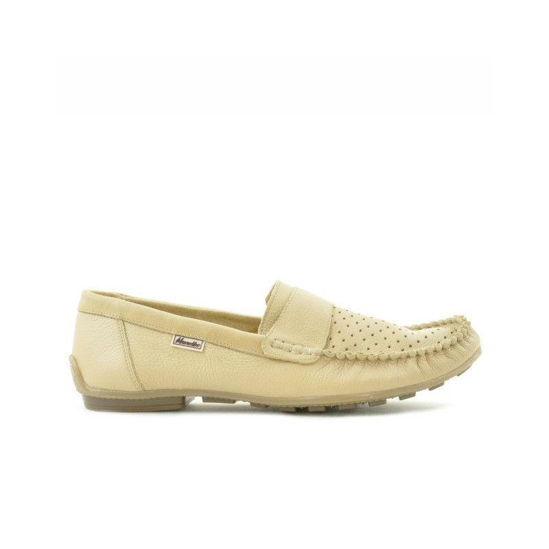 Mocassins homme 737p beige perforé