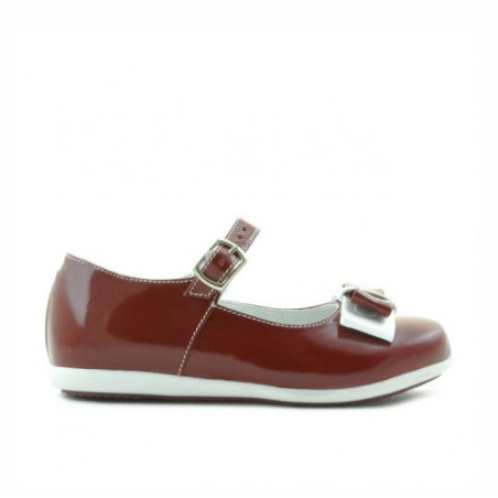 Chaussures enfants petits 51c verni bordeaux+blanc