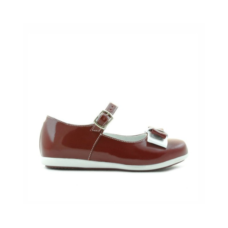 Chaussures enfants petits 51c verni bordeaux+blanc