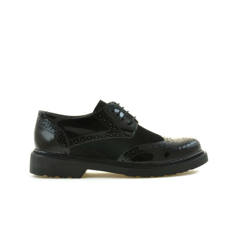 Chaussures casual femme 663 verni noir combiné