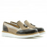 Chaussures décontractées femme 659 vernis beige combiné