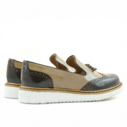 Chaussures décontractées femme 659 vernis beige combiné