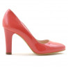Chaussures élégantes femme 1243 vernis rouge corail