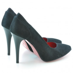 Chaussures élégantes femme 1230 noir antilope satiné