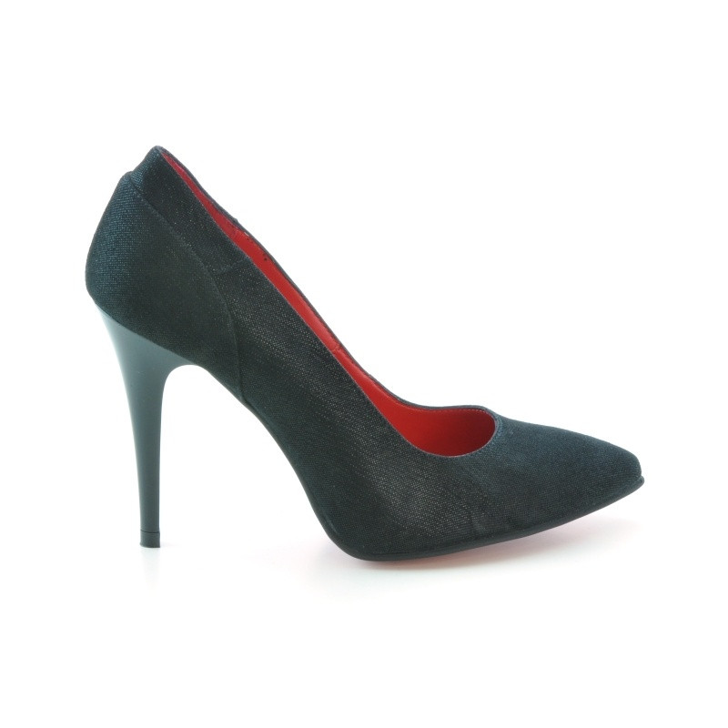 Chaussures élégantes femme 1230 noir antilope satiné