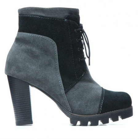 Bottes femme 1135 gris antilope+noir