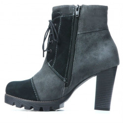 Bottes femme 1135 gris antilope+noir