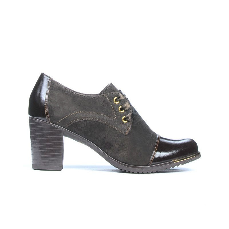 Chaussures décontractées femme 667 vernis café combiné