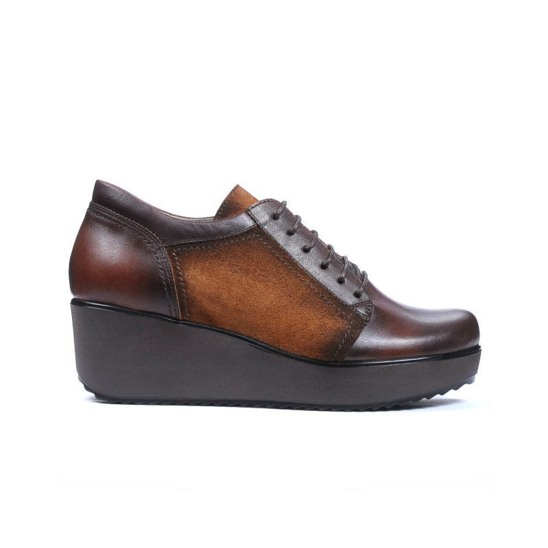 Chaussures casual femme 668 marron combiné