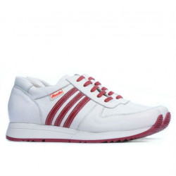 Baskets femme 665 blanc+rouge